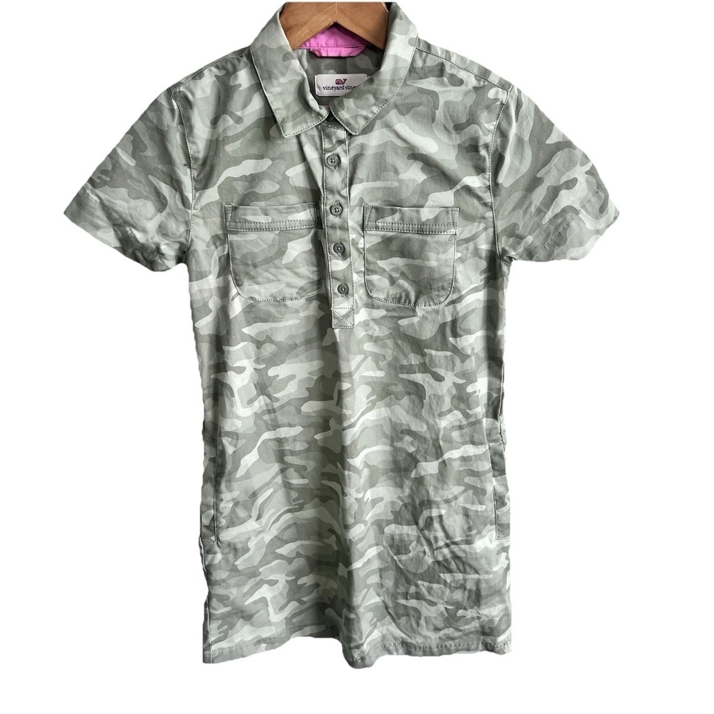 Vineyard Vines Camo Utility Pocket Dress Girls size medium